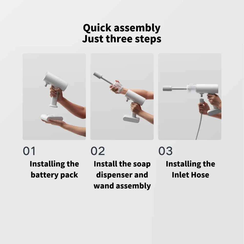 (image for) Xiaomi Mijia Cordless Electric Car Washing Gun 2.4MPA High Pressure Washer Foam Nozzle Car Cleaning Care Cordless Car Washing Water Gun