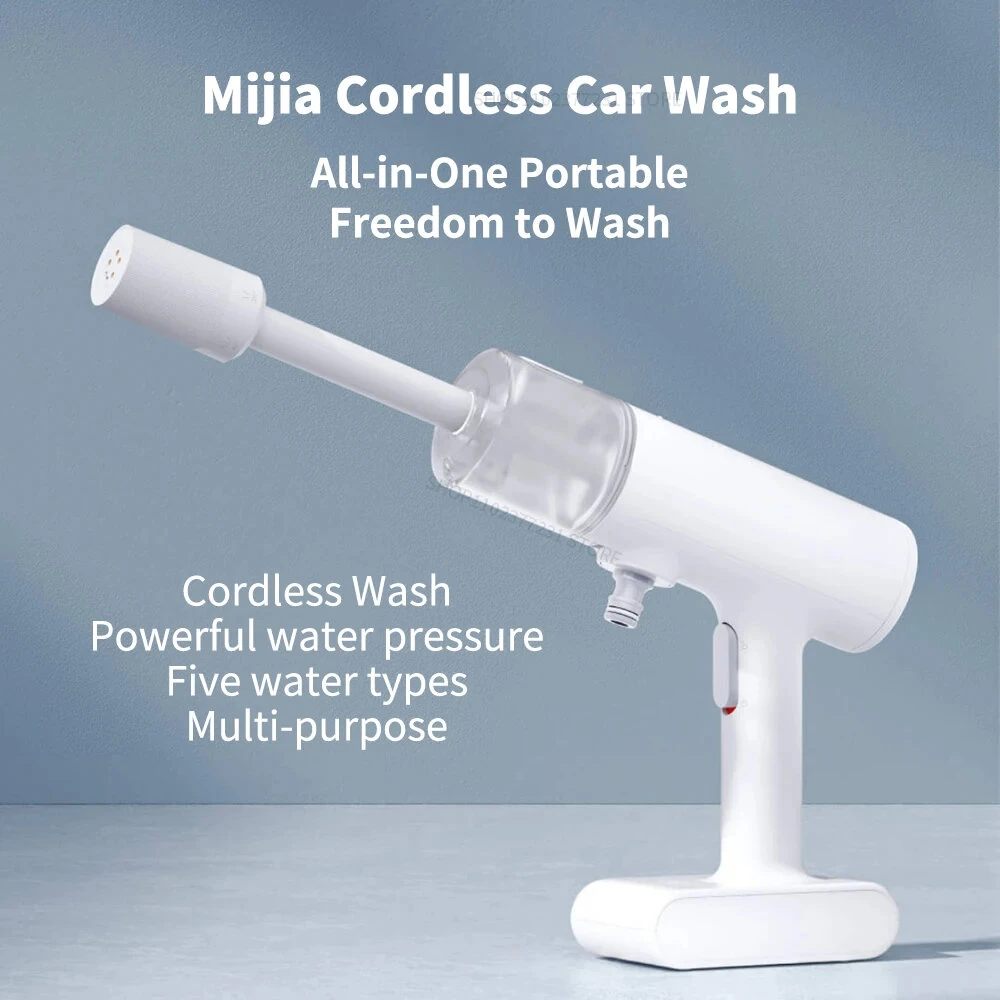 (image for) Xiaomi Mijia Cordless Electric Car Washing Gun 2.4MPA High Pressure Washer Foam Nozzle Car Cleaning Care Cordless Car Washing Water Gun